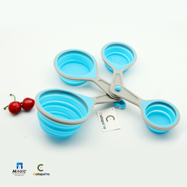 4pcs Foldable Silicone measuring cups and spoons